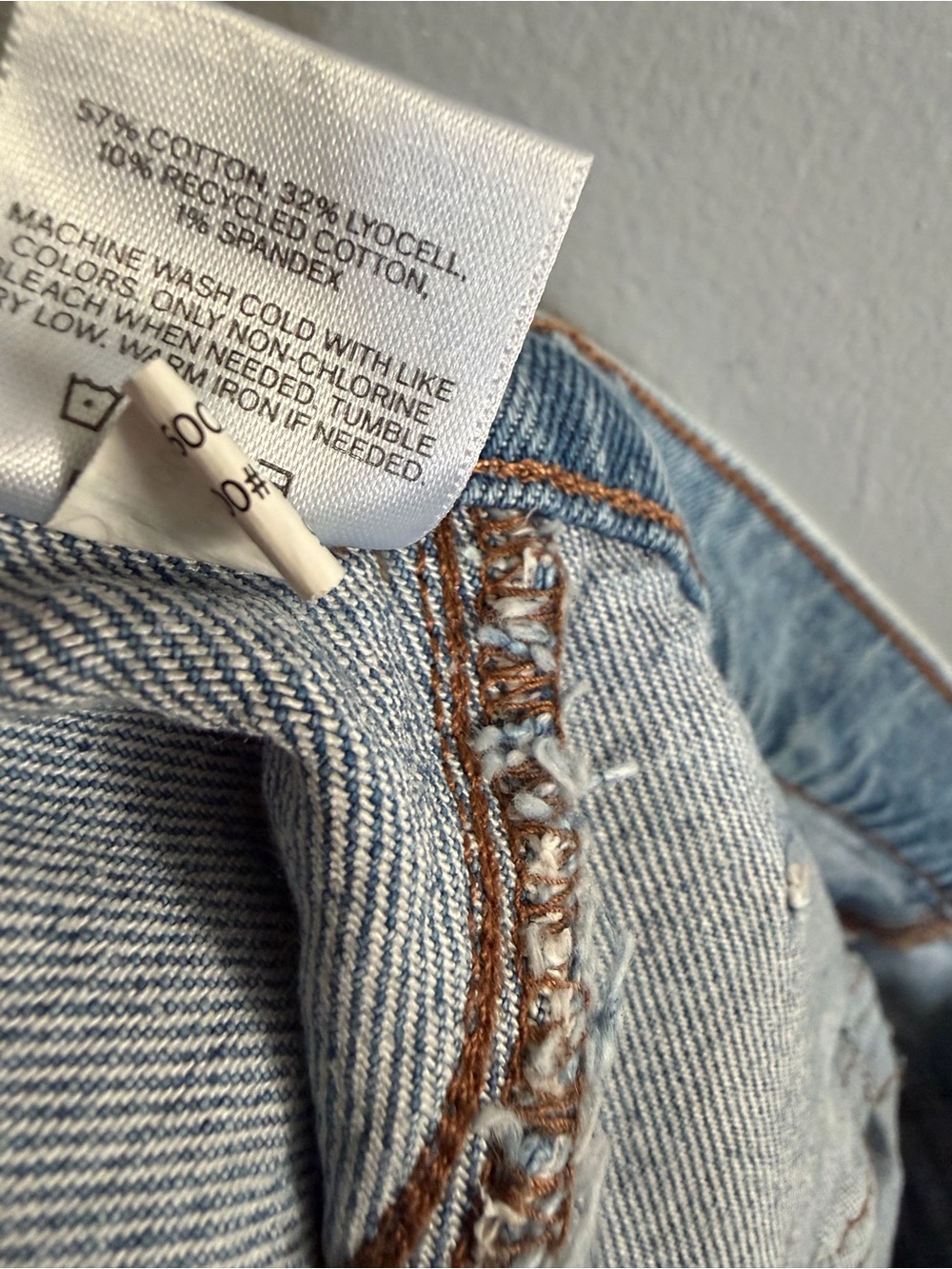 Express Light Wash Denim Jean Skirt High Rise Stretch - Picture 8 of 8